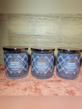 Midnight Addiction Candle Bundle Of 3 Bath & Body Works Single Wick Candles